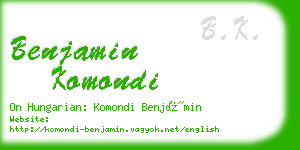 benjamin komondi business card